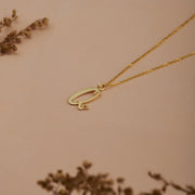 Gold initial Necklace with Butterfly Jewelry Personalized Handmade Necklace